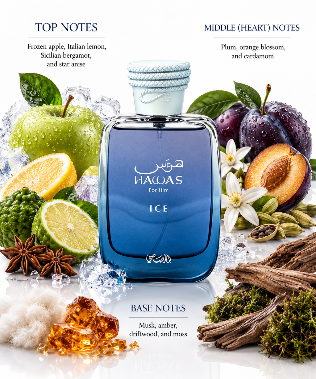 Rasasi Hawas Ice for Men | Fresh Long-Lasting Men’s Fragrance