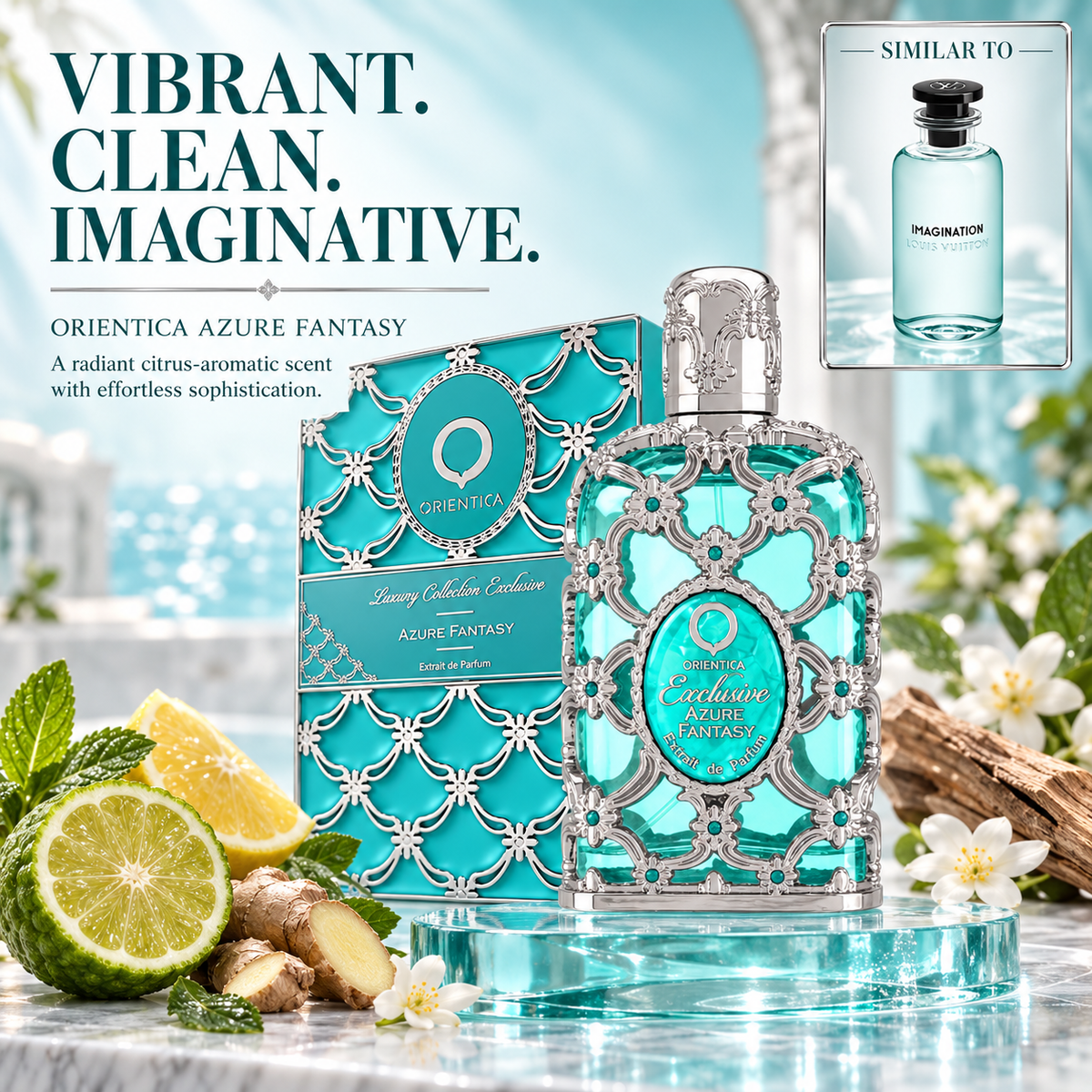 Orientica Azure Fantasy Extrait de Parfum | Fresh Luxury Unisex Fragrance