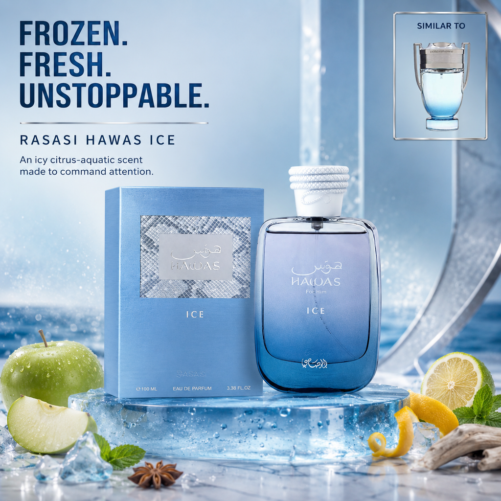 Rasasi Hawas Ice for Men | Fresh Long-Lasting Men’s Fragrance