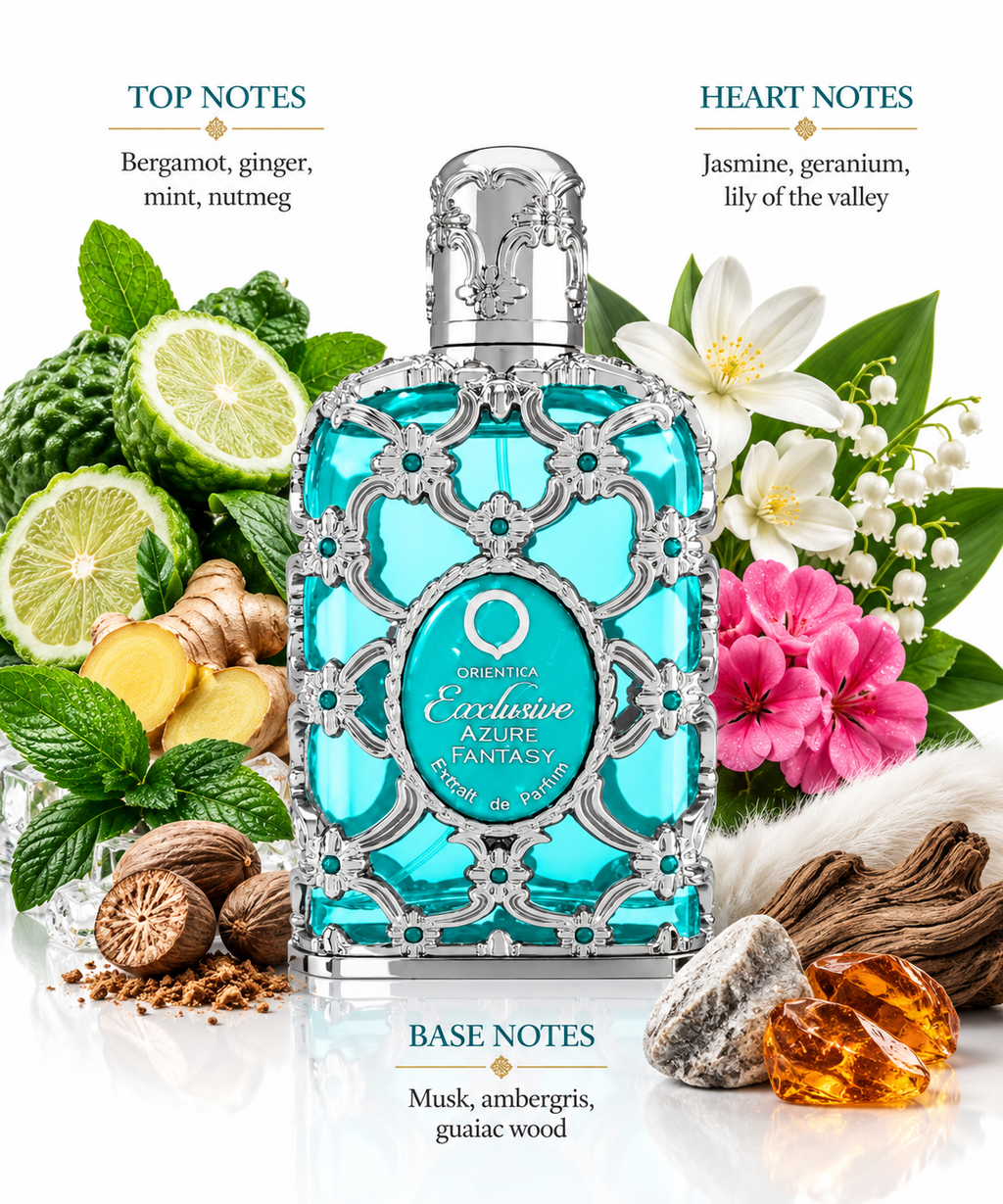 Orientica Azure Fantasy Extrait de Parfum | Fresh Luxury Unisex Fragrance