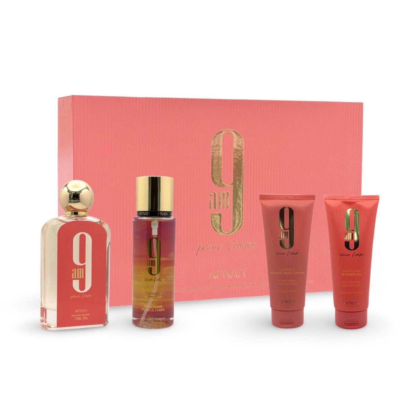 Afnan 9AM Pour Femme 4-Piece Gift Set | Women's Perfume Gift Set