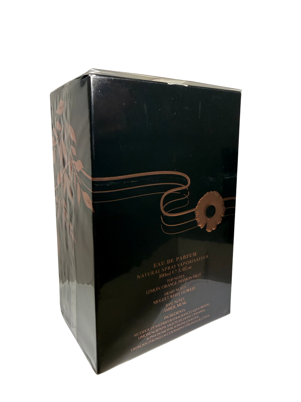 Black perfume box with gold text and design on a white background. Women's Perfume Date Night Perfume Travel Size Fragrance Long Lasting Cologne Decant Perfaum