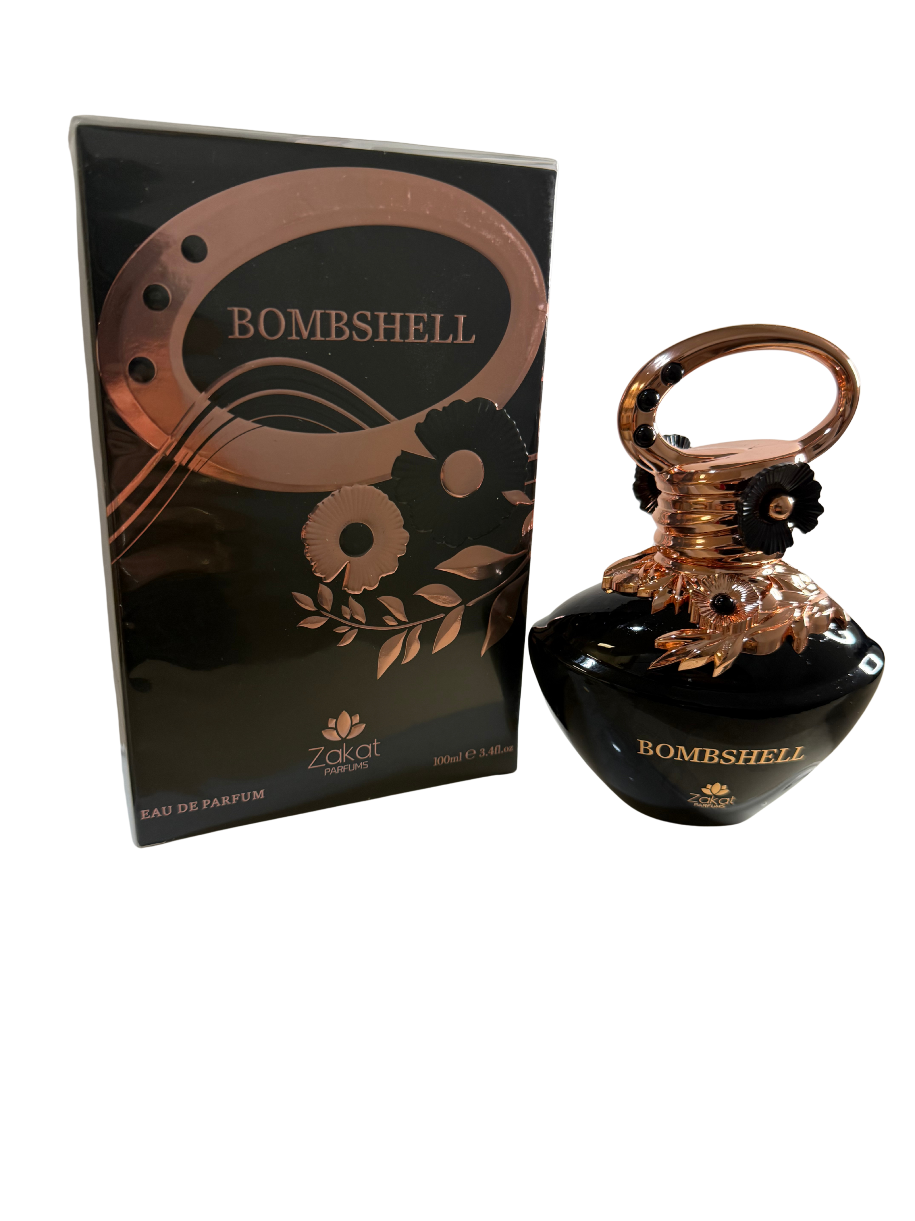 Zarko Bombshell perfume bottle and packaging on a white background. Women's Perfume Date Night Perfume Travel Size Fragrance Long Lasting Cologne Decant Perfaum